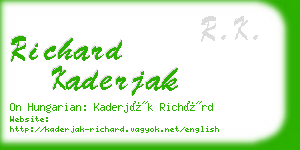 richard kaderjak business card